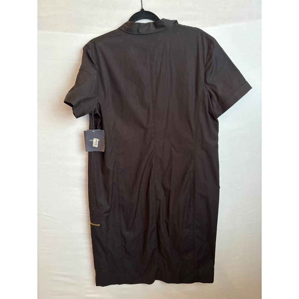 Liz Claiborne New York Shirt Dress Black Size 14 Utility NWT Cotton - Picture 5 of 6